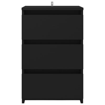 vidaXL Нощно шкафче, черно, 40x35x62,5 см, ПДЧ
