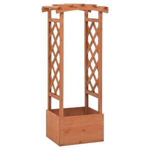 vidaXL Плантер с решетка и арка, 49x39x117 см, чам