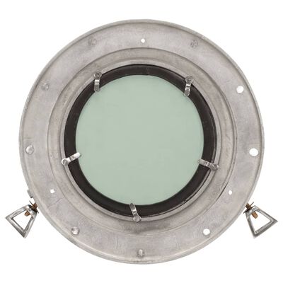 vidaXL Огледало за стена с илюминатор Ø30 см алуминий и стъкло