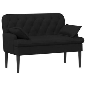 vidaXL Двуместен диван с копчета Черно 111 x 68 x 80 см Текстил