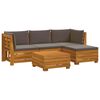vidaXL Комплект дивани за открито 5 Брой Кафяво Солидно акациево дърво