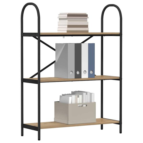 vidaXL Рафт за книги Дъб 80 x 30 x 109 см Инженерно дърво