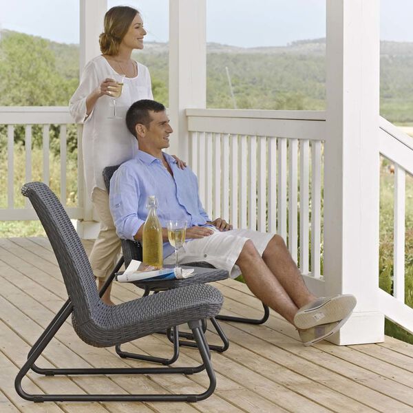 Keter Комплект патио мебели от 3 части Rio графит