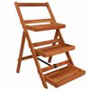 vidaXL 3-етажен цветарник, 50x63x80 см, акациево дърво масив
