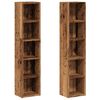 vidaXL CD шкафове, 2 бр, старо дърво, 21x16x93,5 см, инженерно дърво