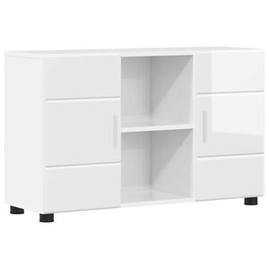 vidaXL Служебен шкаф FLORIN 88,5 x 30,5 x 55,5 см Лъскаво бяло