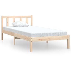 vidaXL Рамка за легло, масивно дърво бор, 75x190 см, Small Single
