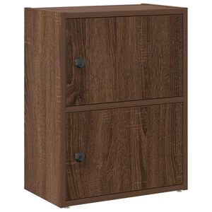 vidaXL Библиотека, Кафяв дъб, 40x24x52 см, инженерно дърво