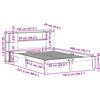 vidaXL Легло с етажерка за книги, без матрак, 140x200 см, бор масив