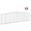 vidaXL Габионни кошници арка 9 бр 400x30x100/120 см поцинковано желязо
