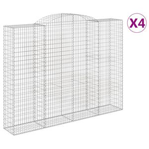 vidaXL Габионни кошници арка 4 бр 300x50x220/240 см поцинковано желязо