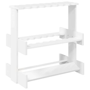 vidaXL Стойка за въдици Инженерна дървесина 60 x 35 x 60 см Гланц бяло