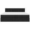 vidaXL Легло С LED лентисти светлини Черно 180 x 200 cm текстил