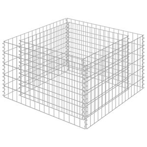 vidaXL Габион повдигната леха, поцинкована стомана, 90x90x50 cм