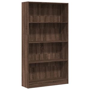 vidaXL Библиотека, кафяв дъб, 80x24x143 см, инженерно дърво