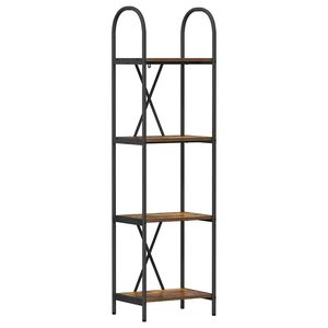 vidaXL Рафт за книги 4 нива 40 x 30 x 146 см Инженерна дървесина