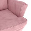 vidaXL Фотьойл Wingback с табуретка, розова, кадифе