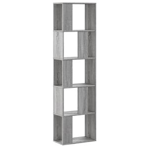 vidaXL Библиотека 5 рафта сив сонома 45x23,5x162,5 см инженерно дърво