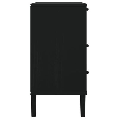 vidaXL Шкаф с чекмеджета SENJA, черен, 80x40x80 см, бор масив