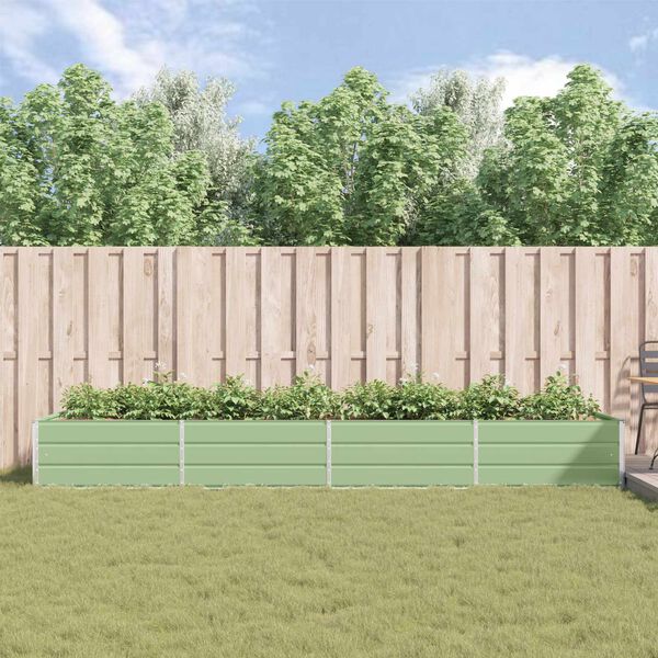 vidaXL Кашпа Пастелно зелено 195 x 100 x 45 см Галванизирана стомана