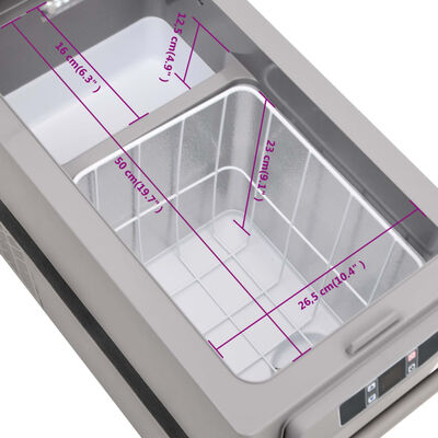 vidaXL Хладилна кутия с дръжка черно и сиво 35 л PP и PE