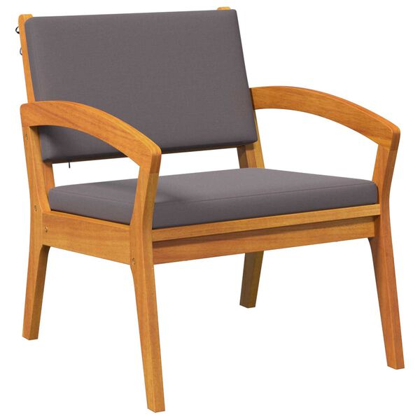 vidaXL Градински стол 2 pcs Кафяво Масивна акациева дървесина