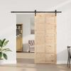 vidaXL Преплъзваща се врата Кафяво 90 x 208 см Борово дърво масив