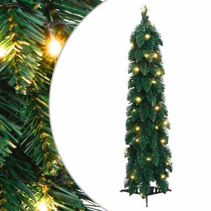 vidaXL Изкуствена предварително осветена коледна елха с 45 LED 90 см