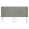 vidaXL Горна табла за легло с уши,светлосива, 203x23x118/128 см кадифе