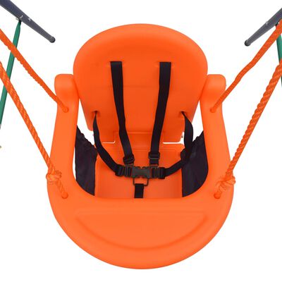 vidaXL Детска люлка за двора с колан за безопасност, оранжева