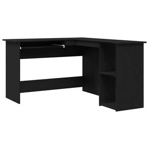 vidaXL Ъглово бюро Черния дъб 120 x 140 x 75 см Инженерна дървесина