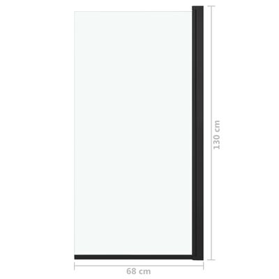 vidaXL Душ параван, ESG стъкло, 68x130 см, черен