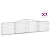 vidaXL Габионни кошници арка 7 бр 400x30x80/100 см поцинковано желязо