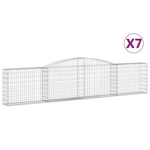 vidaXL Габионни кошници арка 7 бр 400x30x80/100 см поцинковано желязо