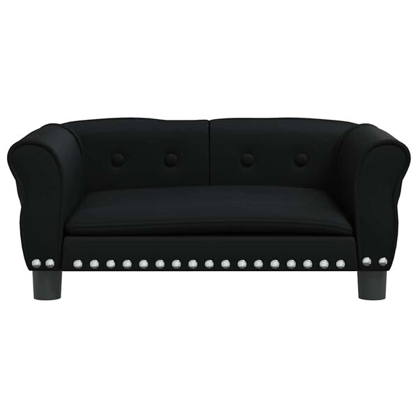 vidaXL Кучешко легло, черно, 70x45x30 см, изкуствена кожа