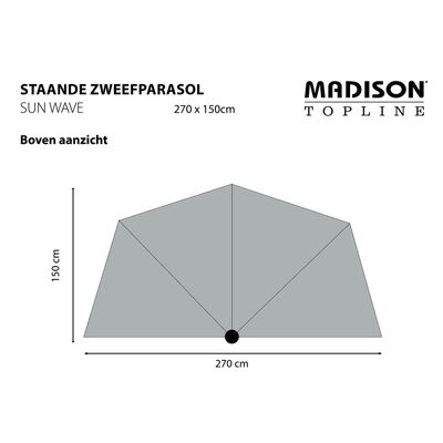 Madison Чадър за балкон Sun Wave, 270x150 см, сапфиреносин