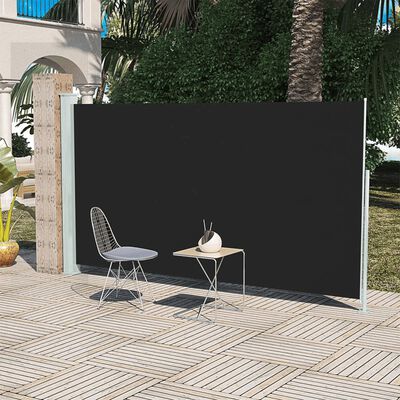 vidaXL Странична тента за вътрешен двор/тераса, 160x300 см, черна