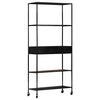 vidaXL Шкаф за книги, 80x35x180 см, грубо мангово дърво и желязо