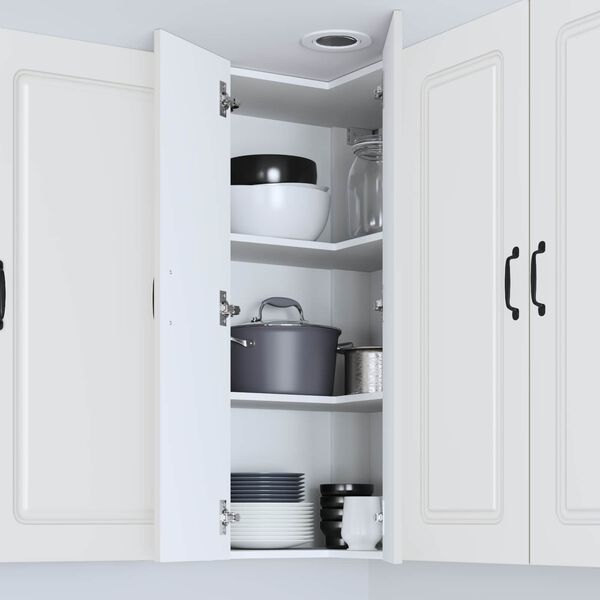 vidaXL Горен кухненски шкаф Бяло 57 x 57 x 100 см Инженерно дърво