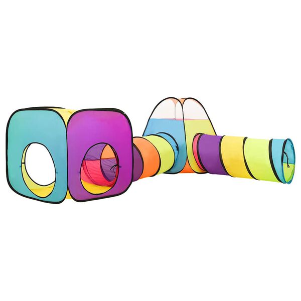 vidaXL Детска палатка за игра с 250 многоцветни топки 190x264x90 см