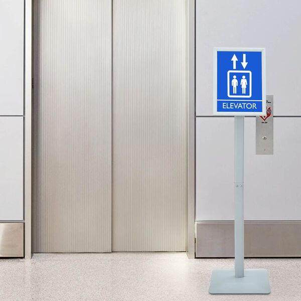 vidaXL Поставка за плакат Сребрист 32 x 27 x 119 см PVC и чугун