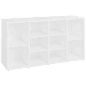 vidaXL Пейка за обувки, бяла, 103x30x55 см, инженерно дърво