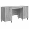 vidaXL Бюро с рафт Сива сонома 142,5 x 50 x 75 см Инженерна дървесина