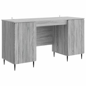 vidaXL Бюро с рафт Сива сонома 142,5 x 50 x 75 см Инженерна дървесина
