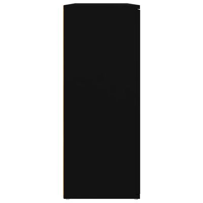 vidaXL Сайдборд, черен, 91x29,5x75 см, инженерно дърво