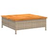 vidaXL Градинска маса, бежова, 70x70x25 см, ратан и акациево дърво