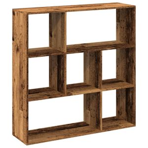 vidaXL Разделител за стая / библиотека, старо дърво, 102x29x103,5 см