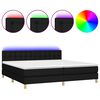 vidaXL Боксспринг легло с матрак и LED, черна, 200x200 см, плат