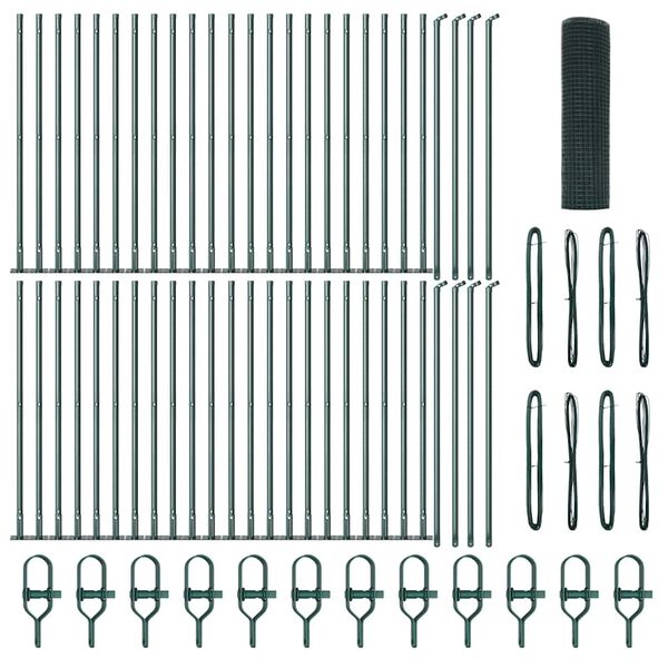 vidaXL Стълб за ограда. Зелен 100 x 0,5 м (12 x 12 мм мрежа)