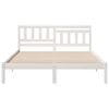 vidaXL Рамка за легло с таблото Бяло 140 x 200 cm Солидно борово дърво